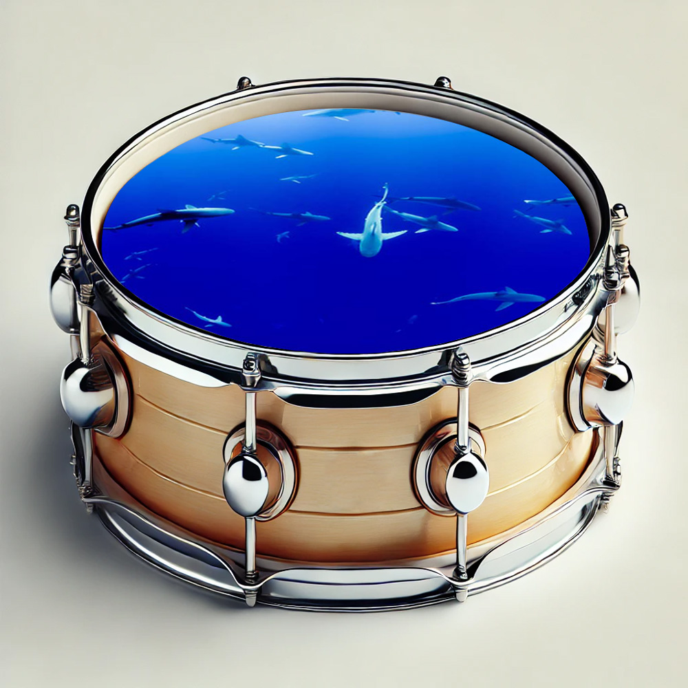 M-tec print® Snare Drum Fell - Deep Sea