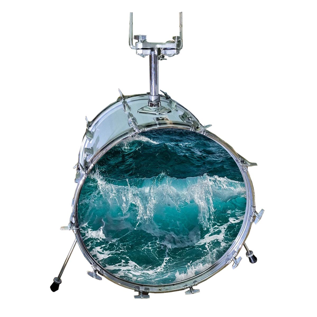 M-tec print® Bass Drum Fell - Wave Motiv