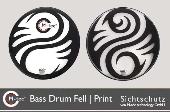 Bedrucktes Bass Drum Fell mit Wunschmotiv