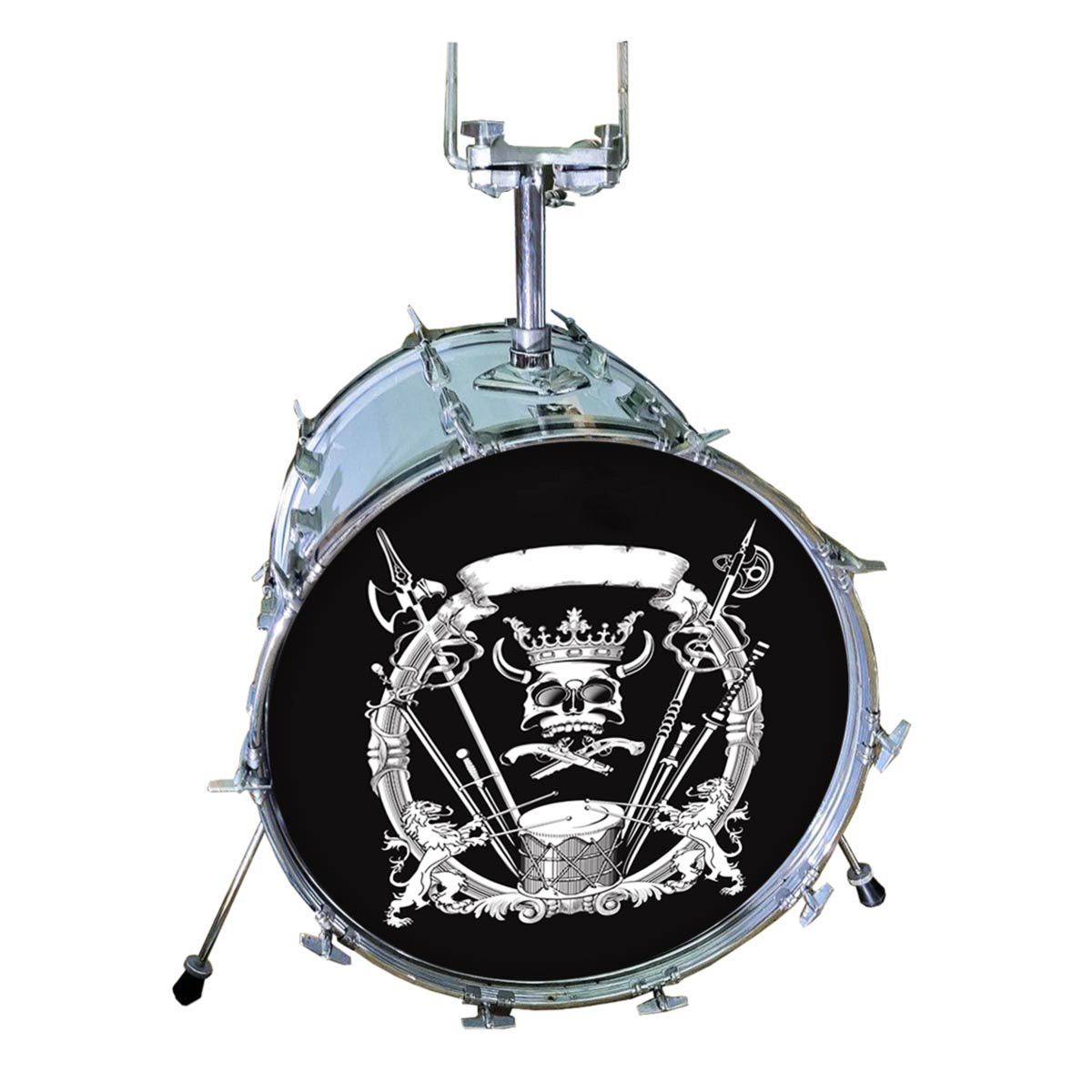 M-tec print® Bass Drum Fell - Skull Emblem | Wappen