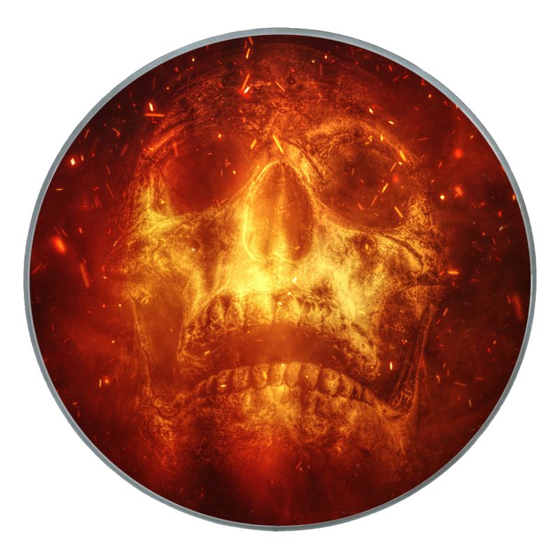 M-tec print® Bass Drum Fell - Flame Skull